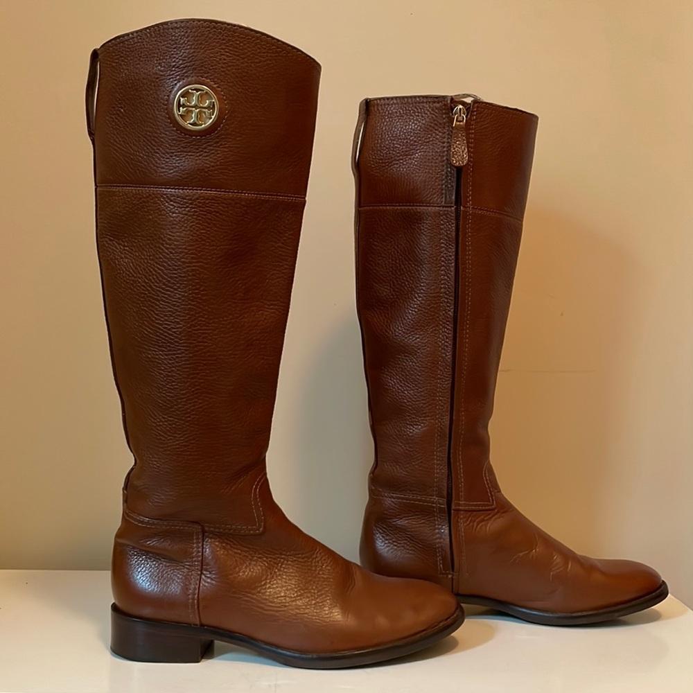 Tory Burch Brown Leather Knee-High Riding Boots Sz 8